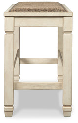 Side view of bench showing textured finish