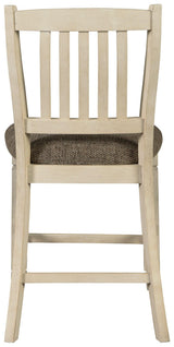 Bolanburg Two-tone Counter Height Bar Stool back view showing raked back design