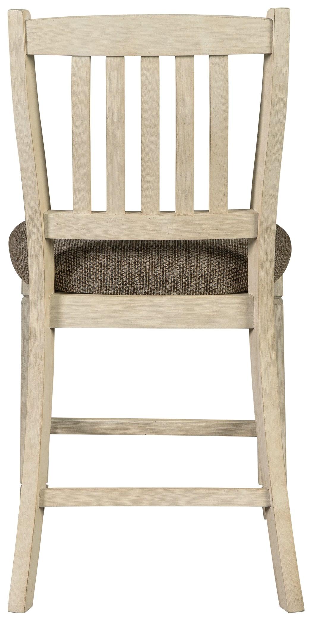 Bolanburg Two-tone Counter Height Bar Stool back view showing raked back design