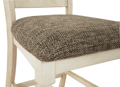 Bolanburg Two-tone Counter Height Bar Stool close-up showing fabric weave and finish