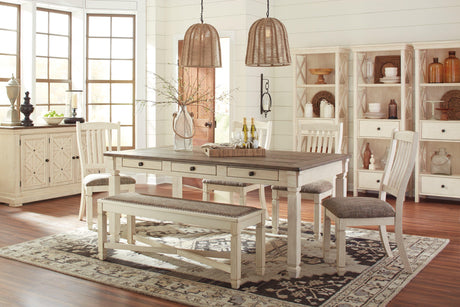 Bolanburg Two-Tone Dining Chair side angle with upholstered seat