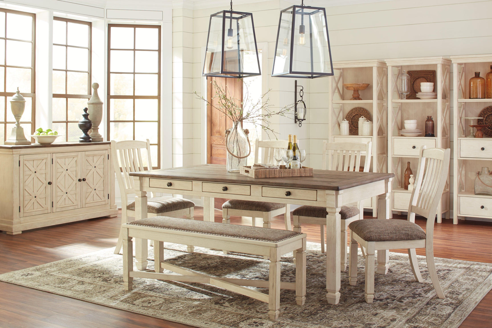 Bolanburg Antique White Display Cabinet - Ella Furniture
