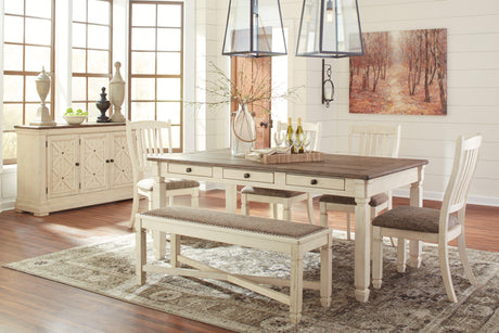 Bolanburg Two-Tone Dining Chair side angle with upholstered seat