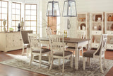 Assembly parts of Bolanburg Two-Tone Dining Chair on white background