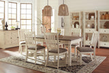 Bolanburg Dining Chair light oak and antiqued white finishes detail