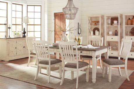 Bolanburg Two-Tone Dining Chair side angle with upholstered seat
