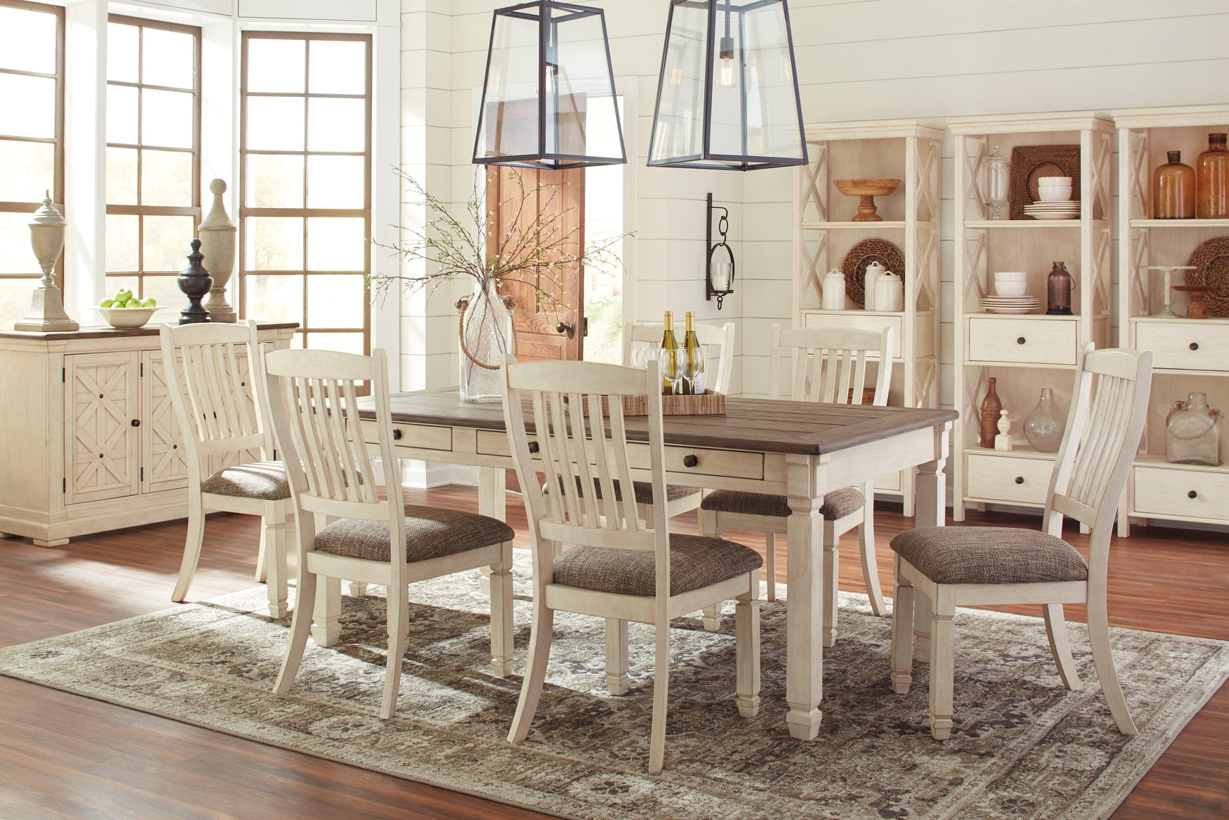 Drawer interior with lining in Bolanburg Two-tone Dining Table