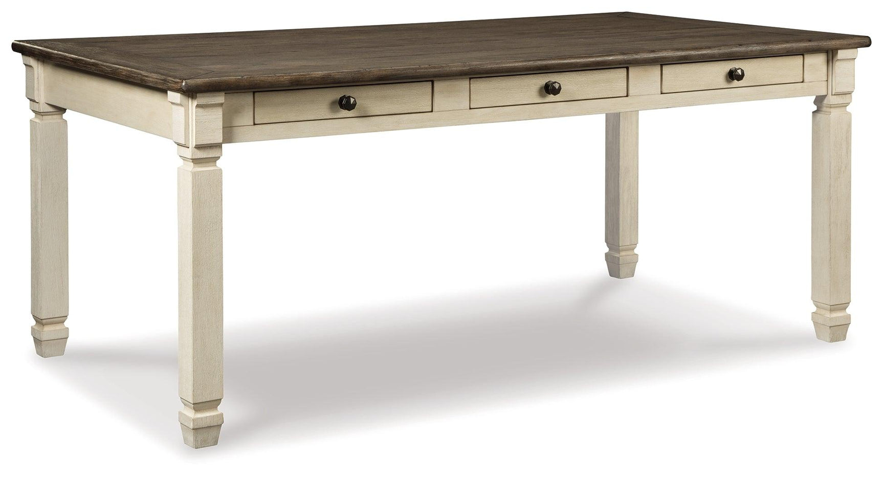 Bolanburg Two-tone Dining Table angled view highlighting drawers