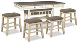 Bolanburg Two-Tone Counter Height Dining Table with 4 Barstools