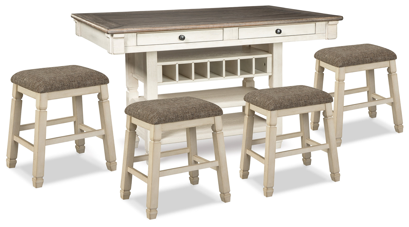 Bolanburg Two-Tone Counter Height Dining Table with 4 Barstools