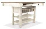 Bolanburg Two-tone Counter Height Dining Table side drawer open