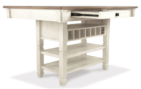 Bolanburg Two-tone Counter Height Dining Table side drawer open