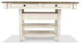 Bolanburg Two-tone Counter Height Dining Table angled front view