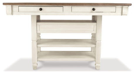 Bolanburg Two-tone Counter Height Dining Table angled front view