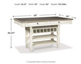 Bolanburg Two-Tone Counter Height Dining Table with 4 Barstools