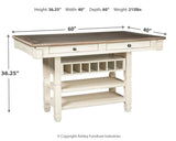 Bolanburg Two-tone Counter Height Dining Table hardware detail