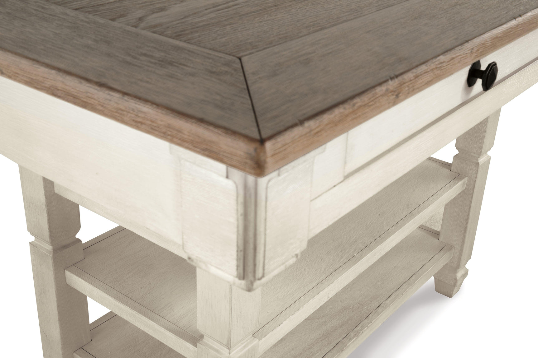 Bolanburg Two-tone Counter Height Dining Table hardware close-up