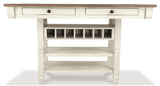 Bolanburg Two-tone Counter Height Dining Table head-on frontal view