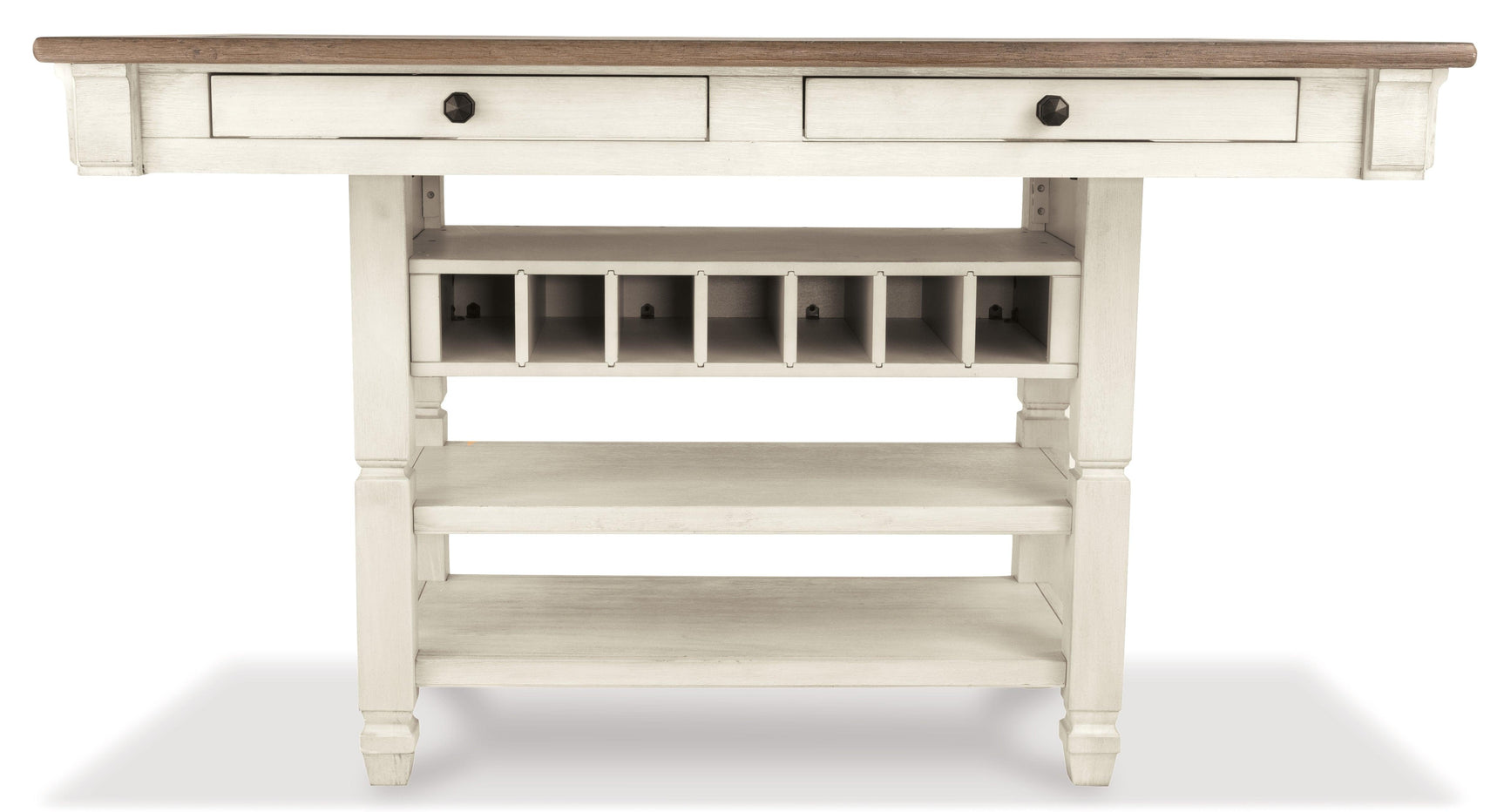 Bolanburg Two-tone Counter Height Dining Table head-on frontal view
