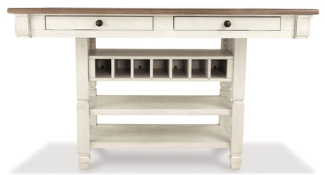 Bolanburg Two-tone Counter Height Dining Table head-on frontal view