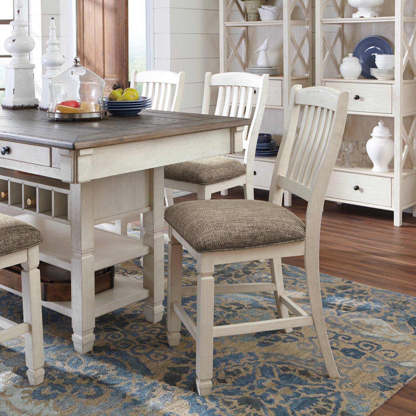 Bolanburg Two-tone Counter Height Dining Table close-up finish