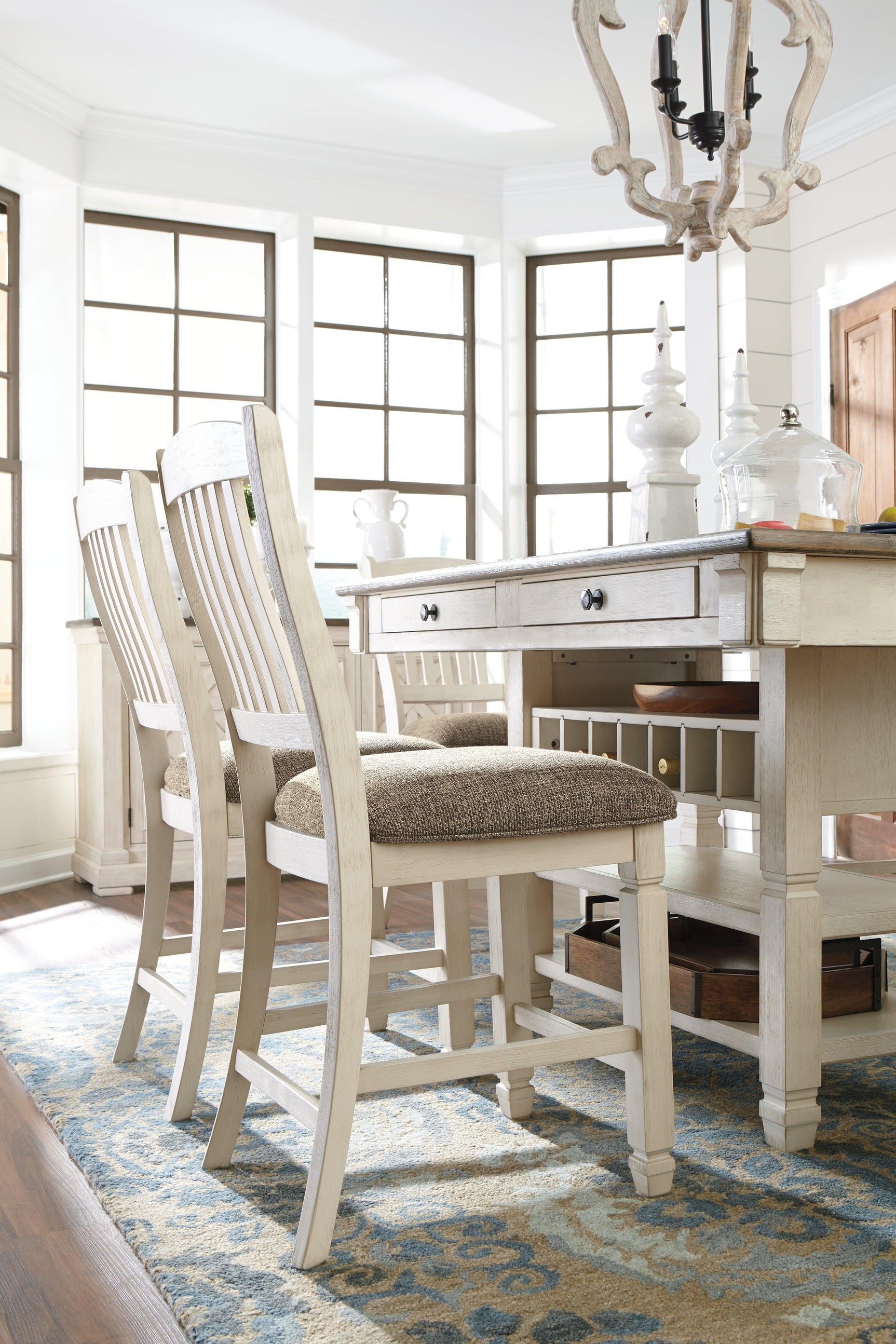 Bolanburg Two-tone Counter Height Dining Table corner view