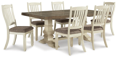 Bolanburg Antique White Dining Set — Table + 6 Side Chairs