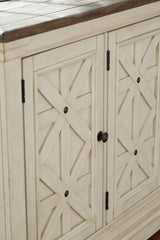 Bolanburg Server door detail showing latticed design