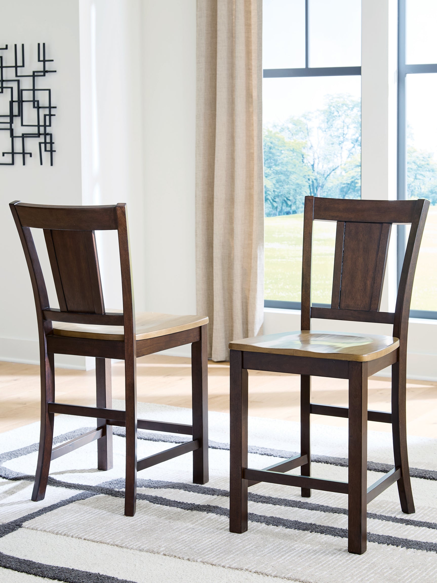 Rylandeen Light Brown/Dark Brown Counter Height Barstool