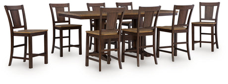 Close-up of table leaf detail on Rylandeen dining table