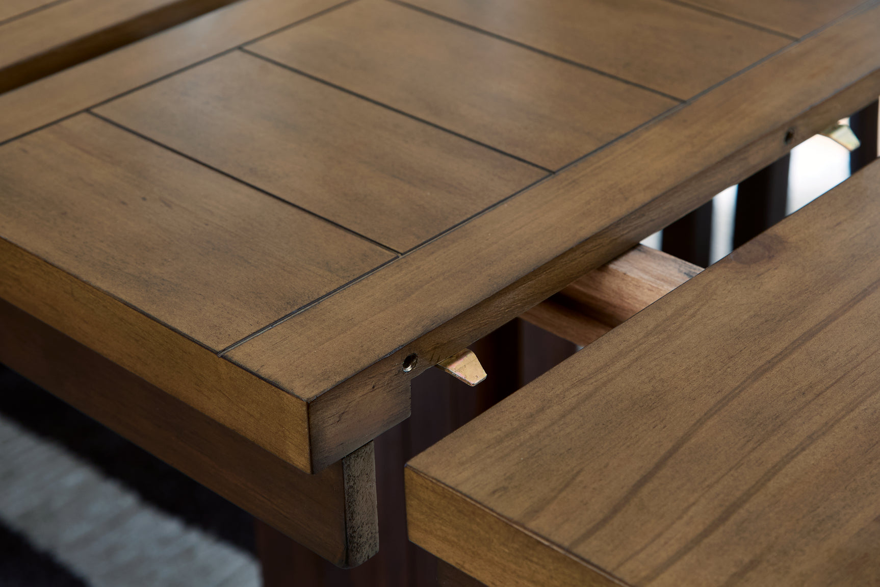 Rylandeen Light Brown/Dark Brown Counter Height Dining Extension Table