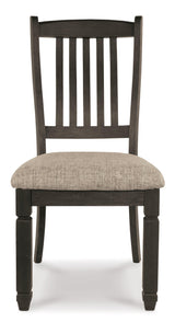 Tyler Creek Black and Grayish Brown Dining Chair head-on view