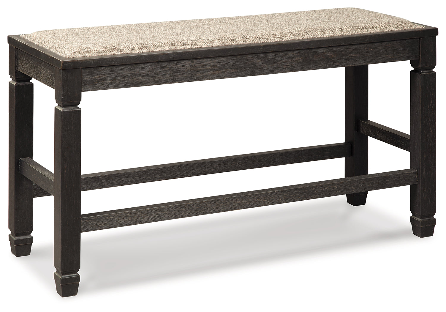 Angle view of table and barstools set