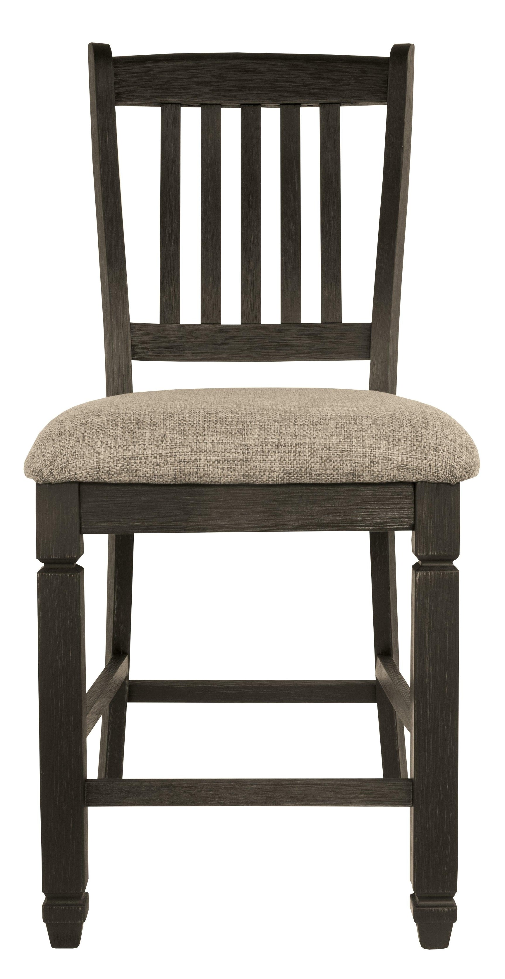 Back view of Tyler Creek black and grayish brown counter height bar stool