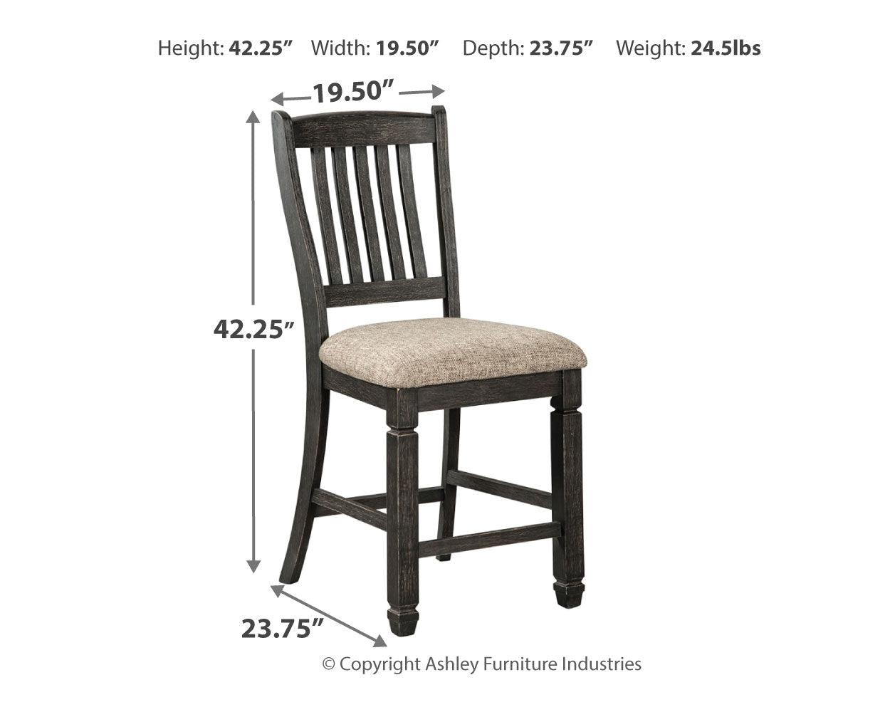 Tyler Creek bar stool with framed back and footrest