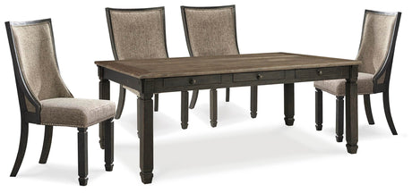 Tyler Creek Black Gray Rectangular Dining Room Set by Ashley — Dining Table and 4 Chairs