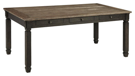 Close-up of two-tone distressed table surface