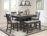 Close up of timeworn planked oak tabletop on Tyler Creek dining table