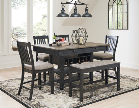 Close up of timeworn planked oak tabletop on Tyler Creek dining table