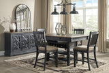 Tyler Creek Dining Server side view showing door and pilaster design