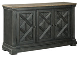 Front view of Tyler Creek Dining Server with lattice door details