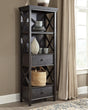 Tyler Creek Black Gray Display Cabinet angled front view
