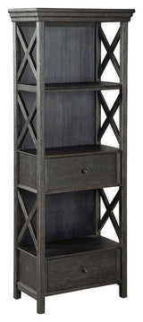 Tyler Creek Display Cabinet showing glass doors and drawers