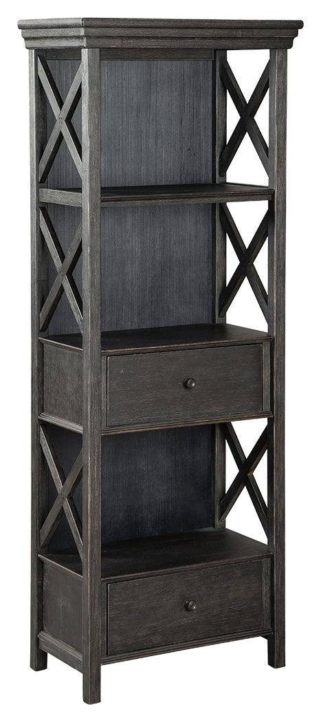 Tyler Creek Display Cabinet showing glass doors and drawers