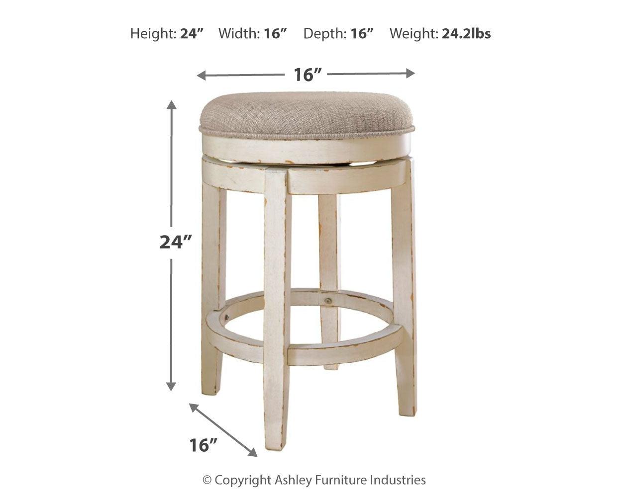 Realyn Chipped White Counter Height Bar Stool D743-024 - Ella Furniture
