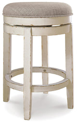 Realyn Chipped White Counter Height Bar Stool D743-024 - Ella Furniture