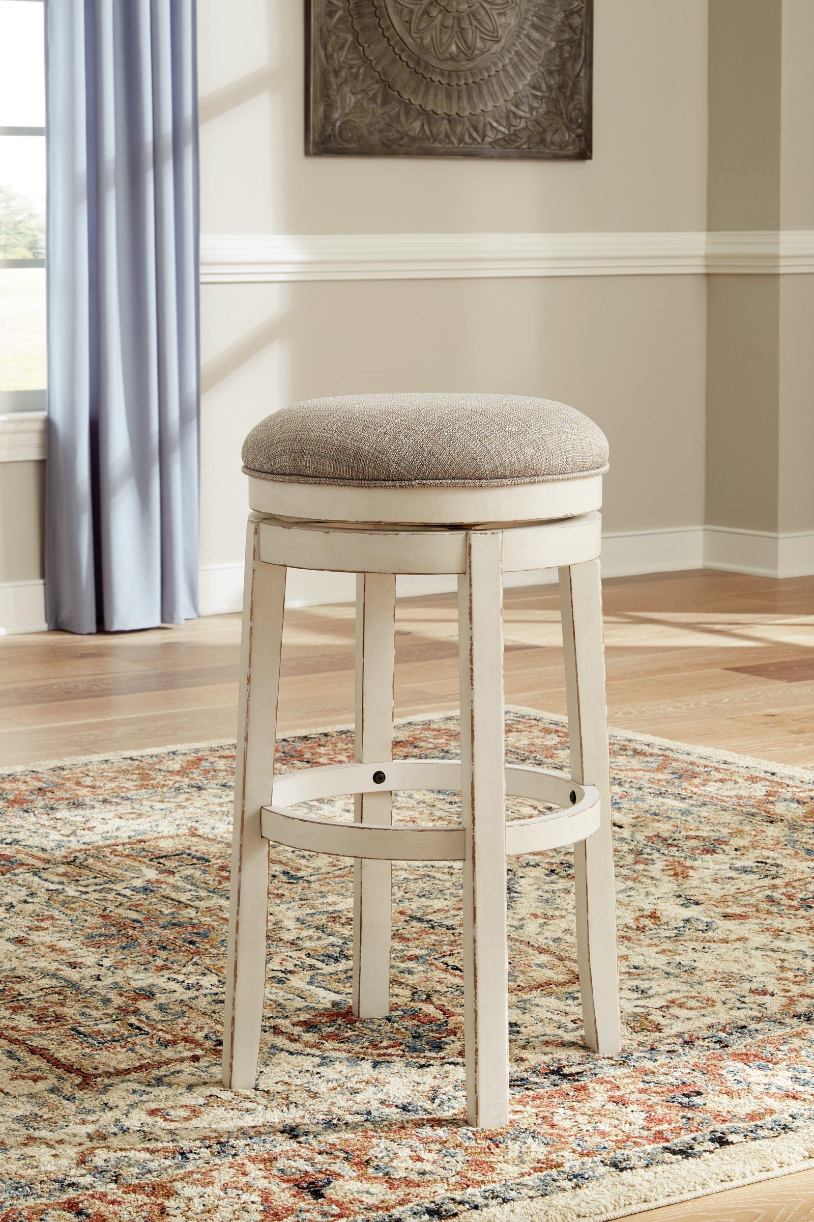 Realyn Chipped White Bar Height Bar Stool - Ella Furniture