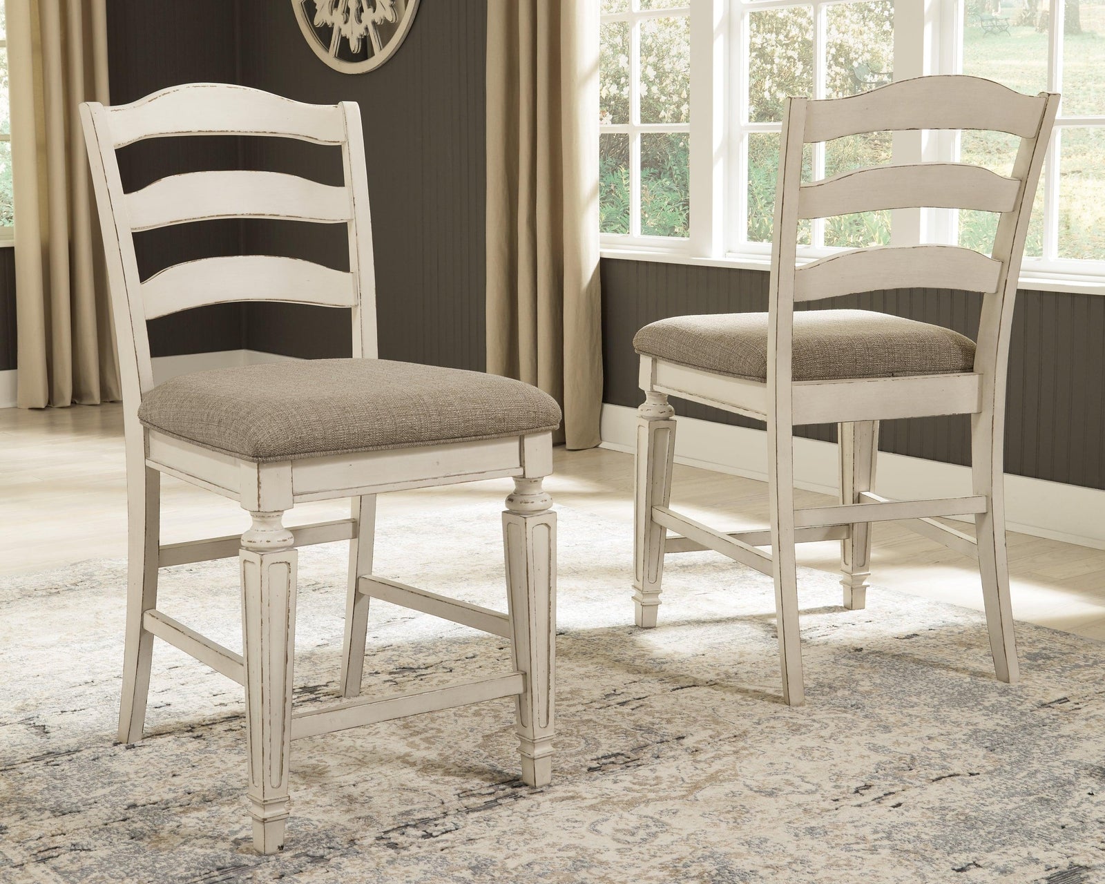 Realyn Chipped White Counter Height Bar Stool - Ella Furniture