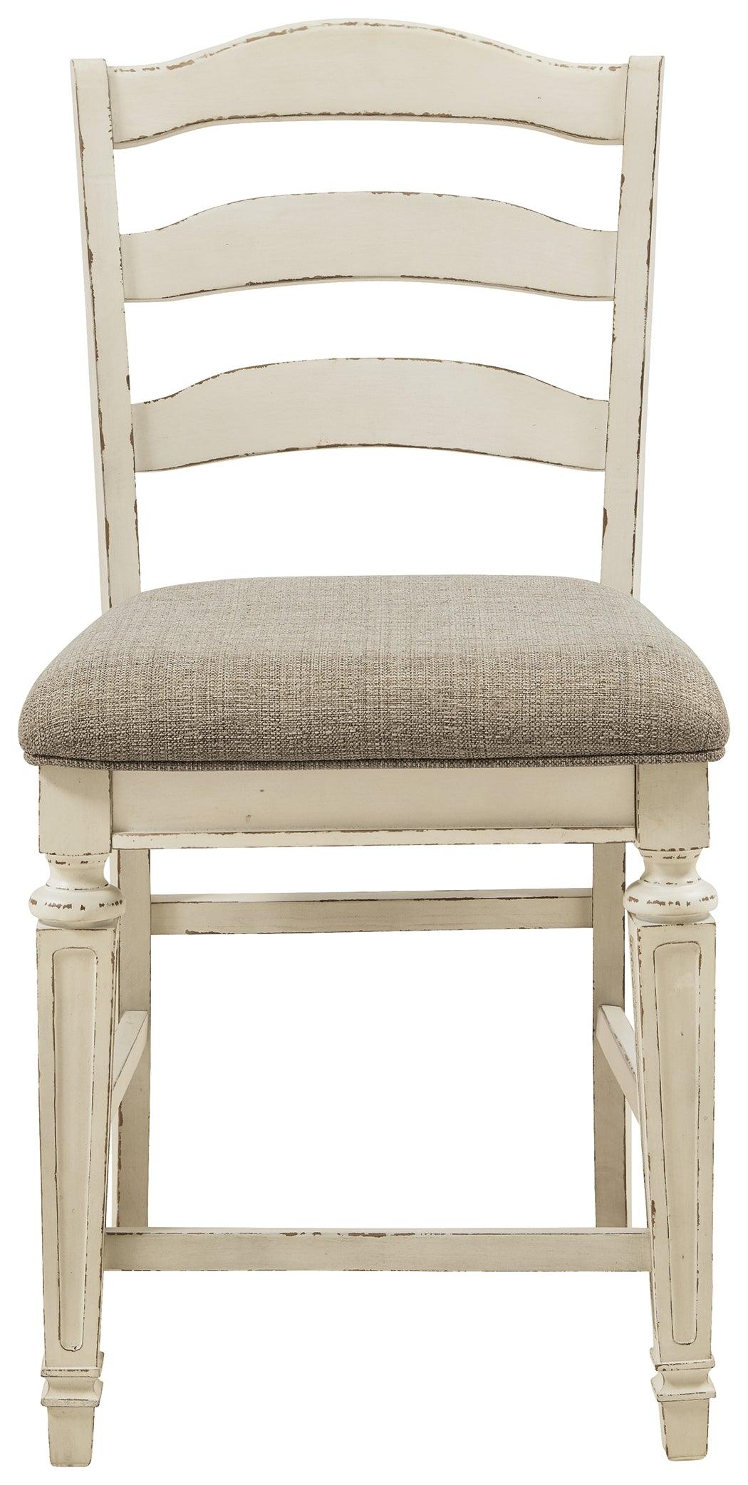 Realyn Chipped White Counter Height Bar Stool - Ella Furniture