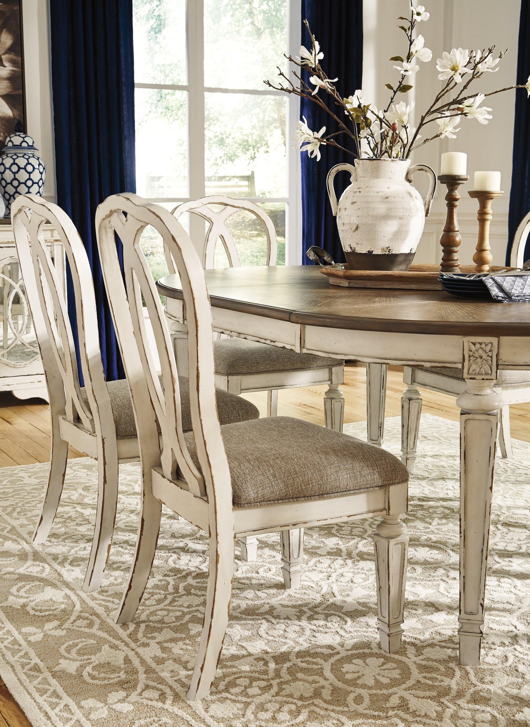 Realyn Chipped White Dining Chair - Ella Furniture